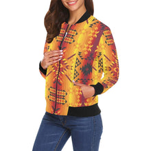 Load image into Gallery viewer, Desert Geo Yellow Red All Over Print Bomber Jacket for Women (Model H19) All Over Print Bomber Jacket for Women (H19) e-joyer 
