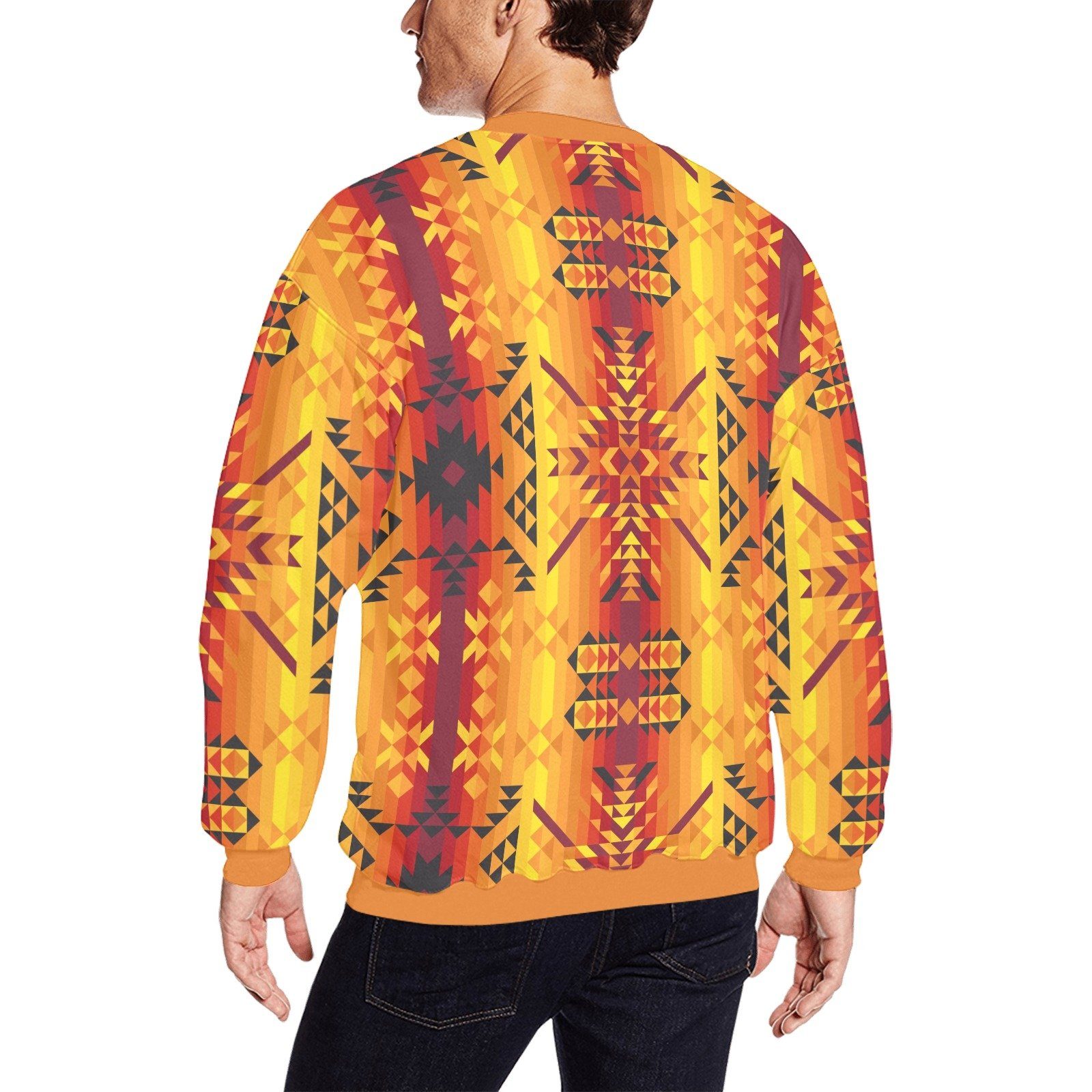 Desert Geo Yellow Red All Over Print Crewneck Sweatshirt for Men (Model H18) shirt e-joyer 