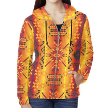 Load image into Gallery viewer, Desert Geo Yellow Red All Over Print Full Zip Hoodie for Women (Model H14) All Over Print Full Zip Hoodie for Women (H14) e-joyer 
