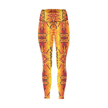 Load image into Gallery viewer, Desert Geo Yellow Red All Over Print High-Waisted Leggings (Model L36) High-Waisted Leggings (L36) e-joyer 
