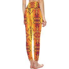 Load image into Gallery viewer, Desert Geo Yellow Red All Over Print High-Waisted Leggings (Model L36) High-Waisted Leggings (L36) e-joyer 
