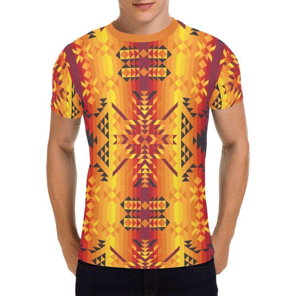 Desert Geo Yellow Red All Over Print T-Shirt for Men (USA Size) (Model T40) All Over Print T-Shirt for Men (T40) e-joyer 