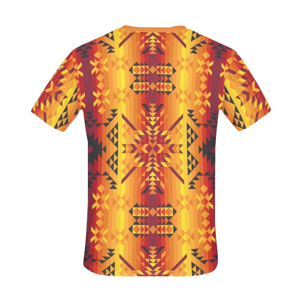 Desert Geo Yellow Red All Over Print T-Shirt for Men (USA Size) (Model T40) All Over Print T-Shirt for Men (T40) e-joyer 