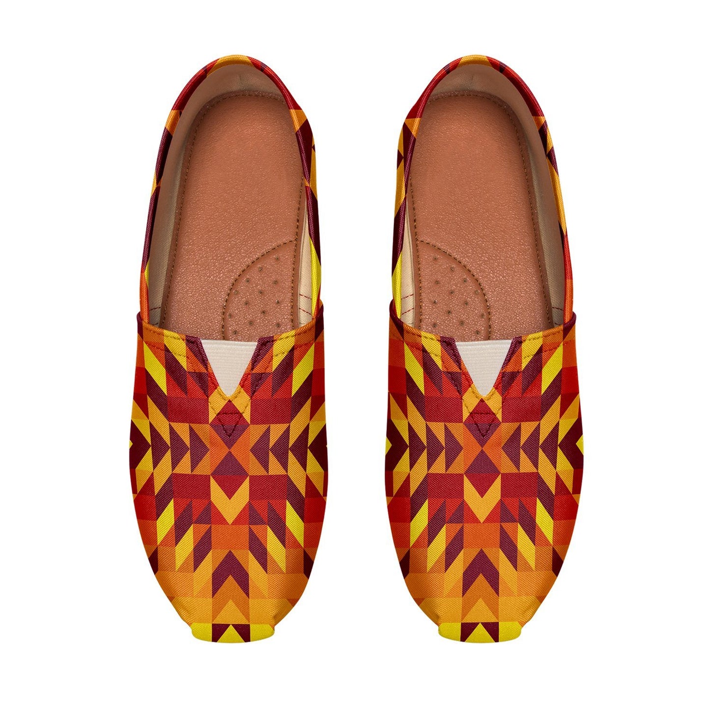 Desert Geo Yellow Red Casual Unisex Slip On Shoe Herman 