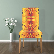 Load image into Gallery viewer, Desert Geo Yellow Red Chair Cover (Pack of 6) Chair Cover (Pack of 6) e-joyer 
