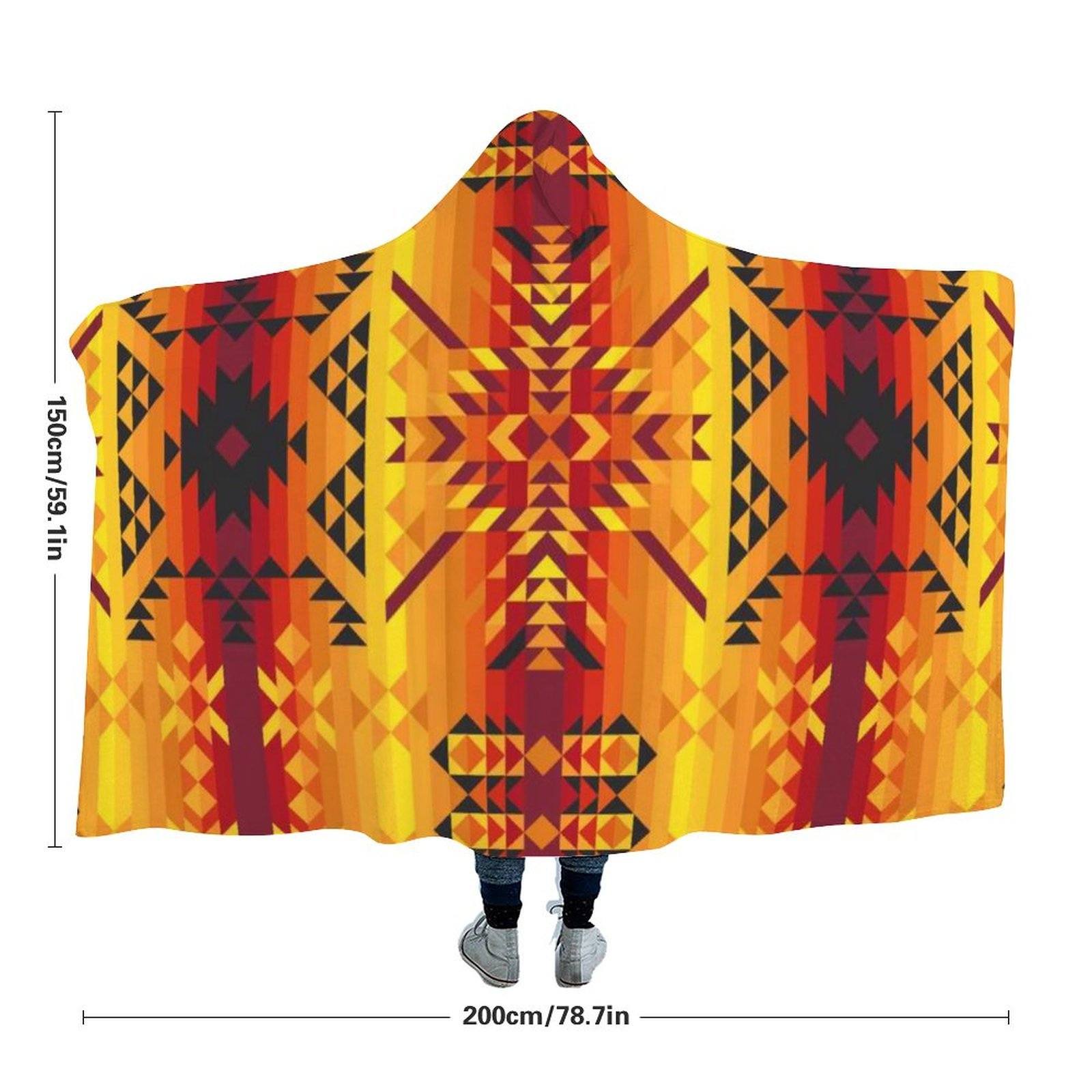 Desert Geo Yellow Red Hooded Blanket blanket 49 Dzine 