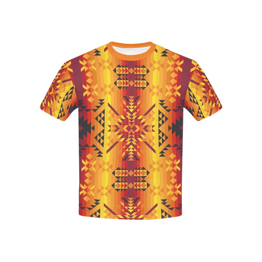 Desert Geo Yellow Red Kids' All Over Print T-shirt (USA Size) (Model T40) All Over Print T-shirt for Kid (T40) e-joyer 