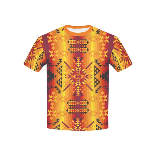 Desert Geo Yellow Red Kids' All Over Print T-shirt (USA Size) (Model T40) All Over Print T-shirt for Kid (T40) e-joyer 