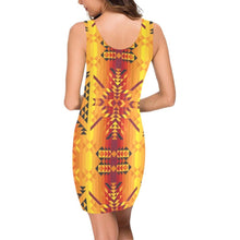 Load image into Gallery viewer, Desert Geo Yellow Red Medea Vest Dress (Model D06) Medea Vest Dress (D06) e-joyer 
