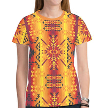 Load image into Gallery viewer, Desert Geo Yellow Red New All Over Print T-shirt for Women (Model T45) tshirt e-joyer 
