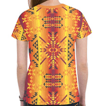 Load image into Gallery viewer, Desert Geo Yellow Red New All Over Print T-shirt for Women (Model T45) tshirt e-joyer 
