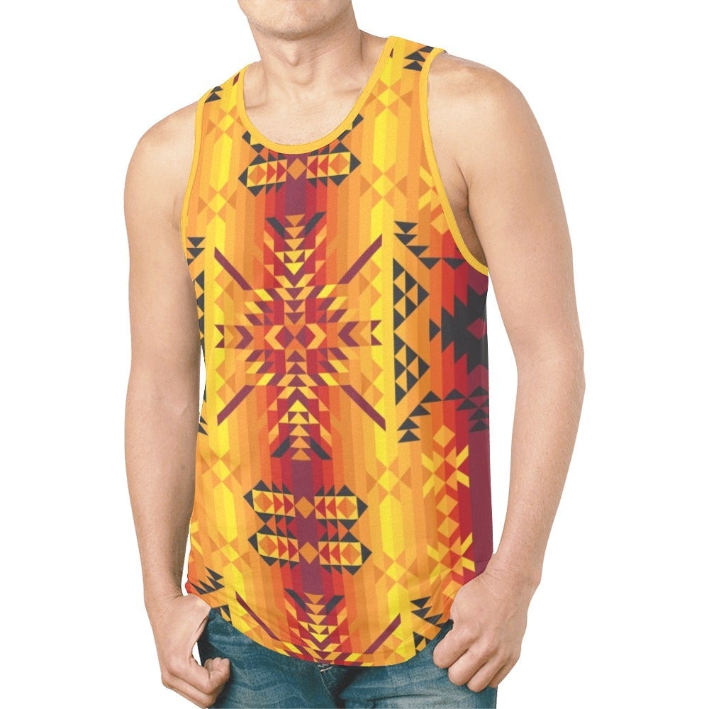 Desert Geo Yellow Red New All Over Print Tank Top for Men (Model T46) New All Over Print Tank Top for Men (T46) e-joyer 