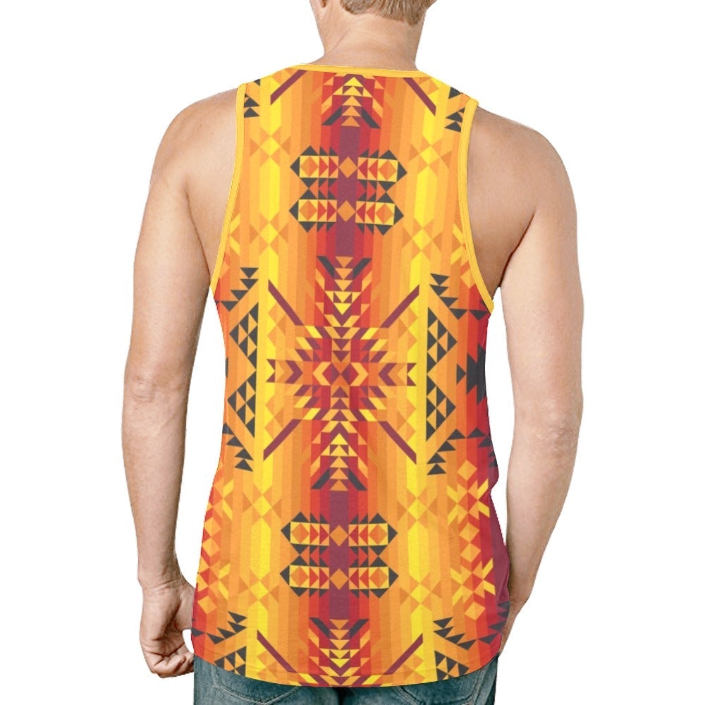 Desert Geo Yellow Red New All Over Print Tank Top for Men (Model T46) New All Over Print Tank Top for Men (T46) e-joyer 