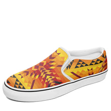 Load image into Gallery viewer, Desert Geo Yellow Red Otoyimm Canvas Slip On Shoes otoyimm Herman US Youth 1 / EUR 32 White Sole 
