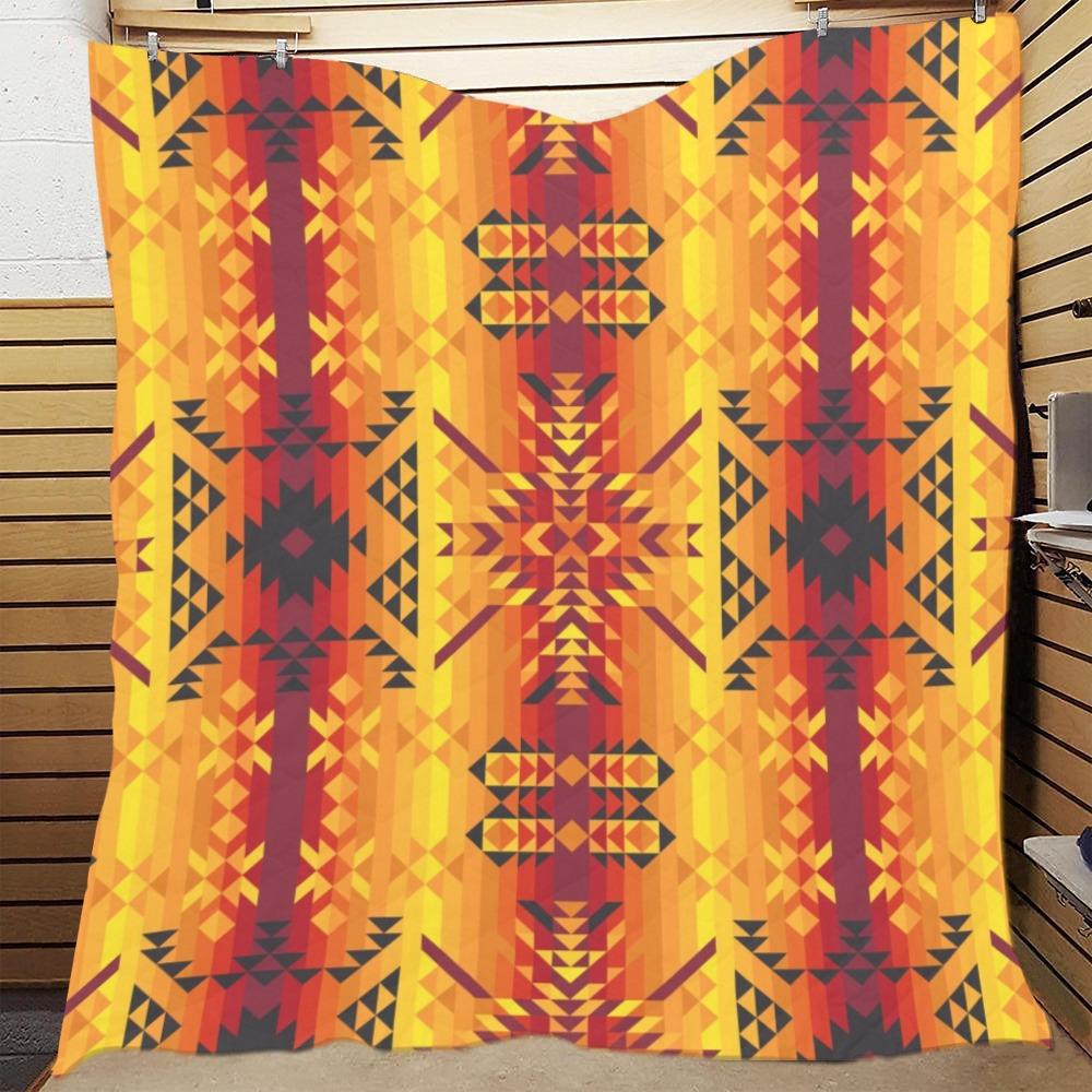 Desert Geo Yellow Red Quilt 70