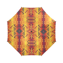 Load image into Gallery viewer, Desert Geo Yellow Red Semi-Automatic Foldable Umbrella (Model U05) Semi-Automatic Foldable Umbrella e-joyer 
