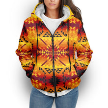 Load image into Gallery viewer, Desert Geo Yellow Red Sherpa Hoodie hoodie Herman 
