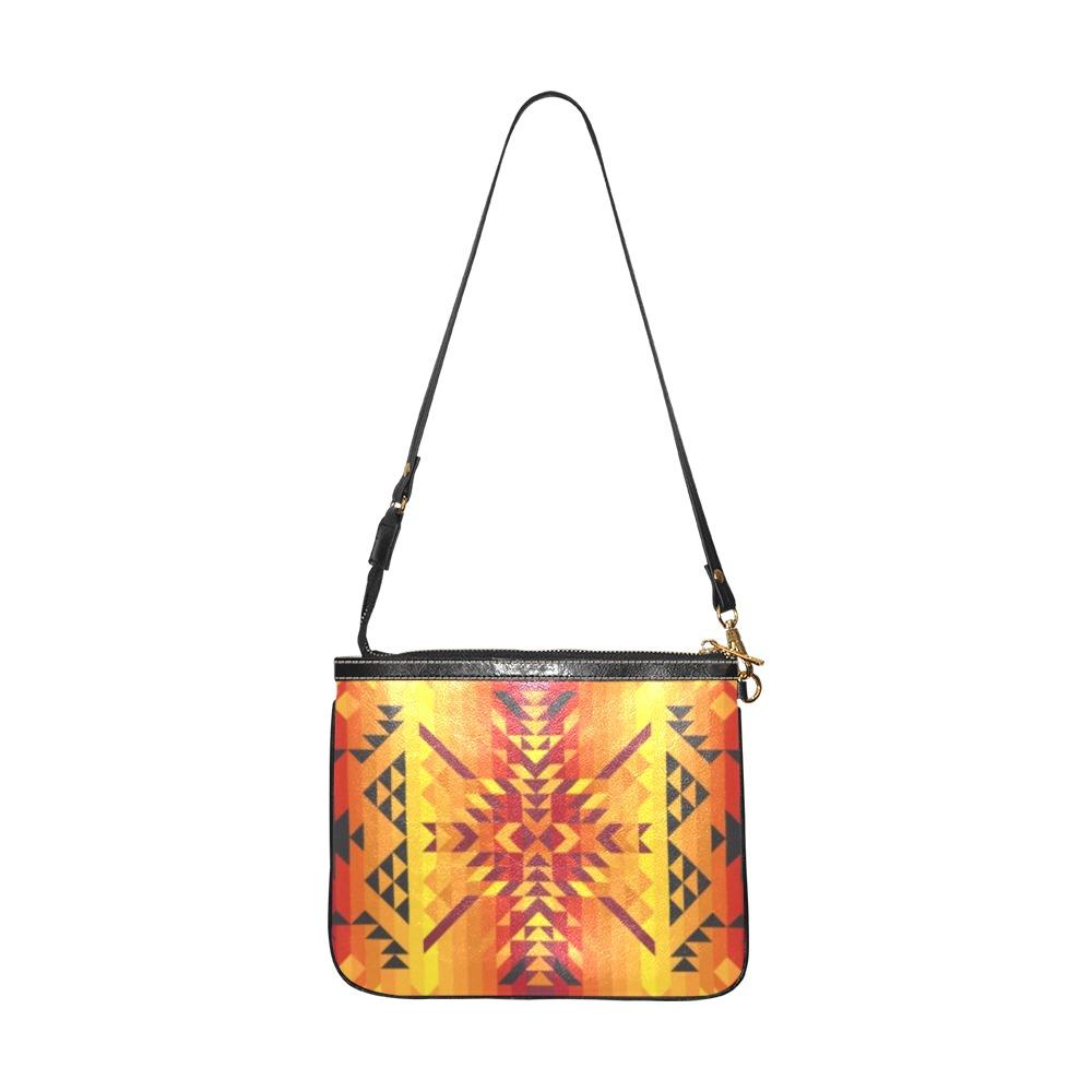 Desert Geo Yellow Red Small Shoulder Bag (Model 1710) Small Shoulder Bag (1710) e-joyer 