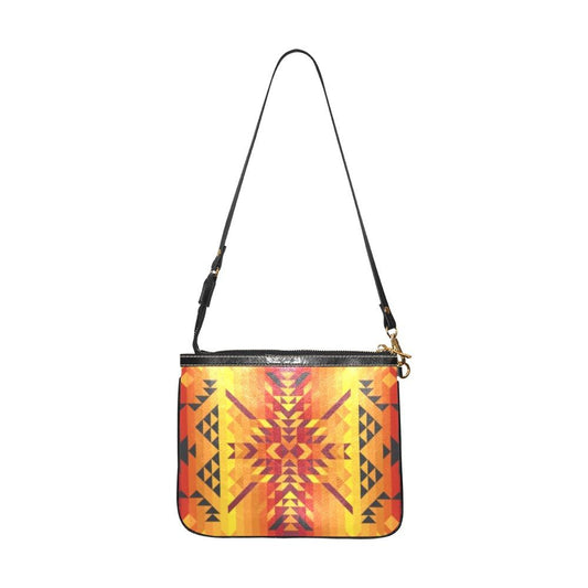 Desert Geo Yellow Red Small Shoulder Bag (Model 1710) Small Shoulder Bag (1710) e-joyer 