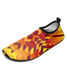 Load image into Gallery viewer, Desert Geo Yellow Red Sockamoccs Kid&#39;s Slip On Shoes Herman 
