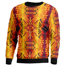 Load image into Gallery viewer, Desert Geo Yellow Red Unisex Crewneck Long Sleeve Top 49 Dzine 
