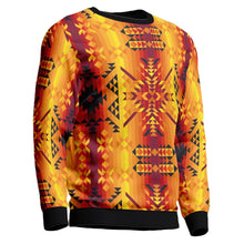 Load image into Gallery viewer, Desert Geo Yellow Red Unisex Crewneck Long Sleeve Top 49 Dzine 
