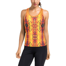 Load image into Gallery viewer, Desert Geo Yellow Red Women&#39;s Racerback Tank Top (Model T60) Racerback Tank Top (T60) e-joyer 
