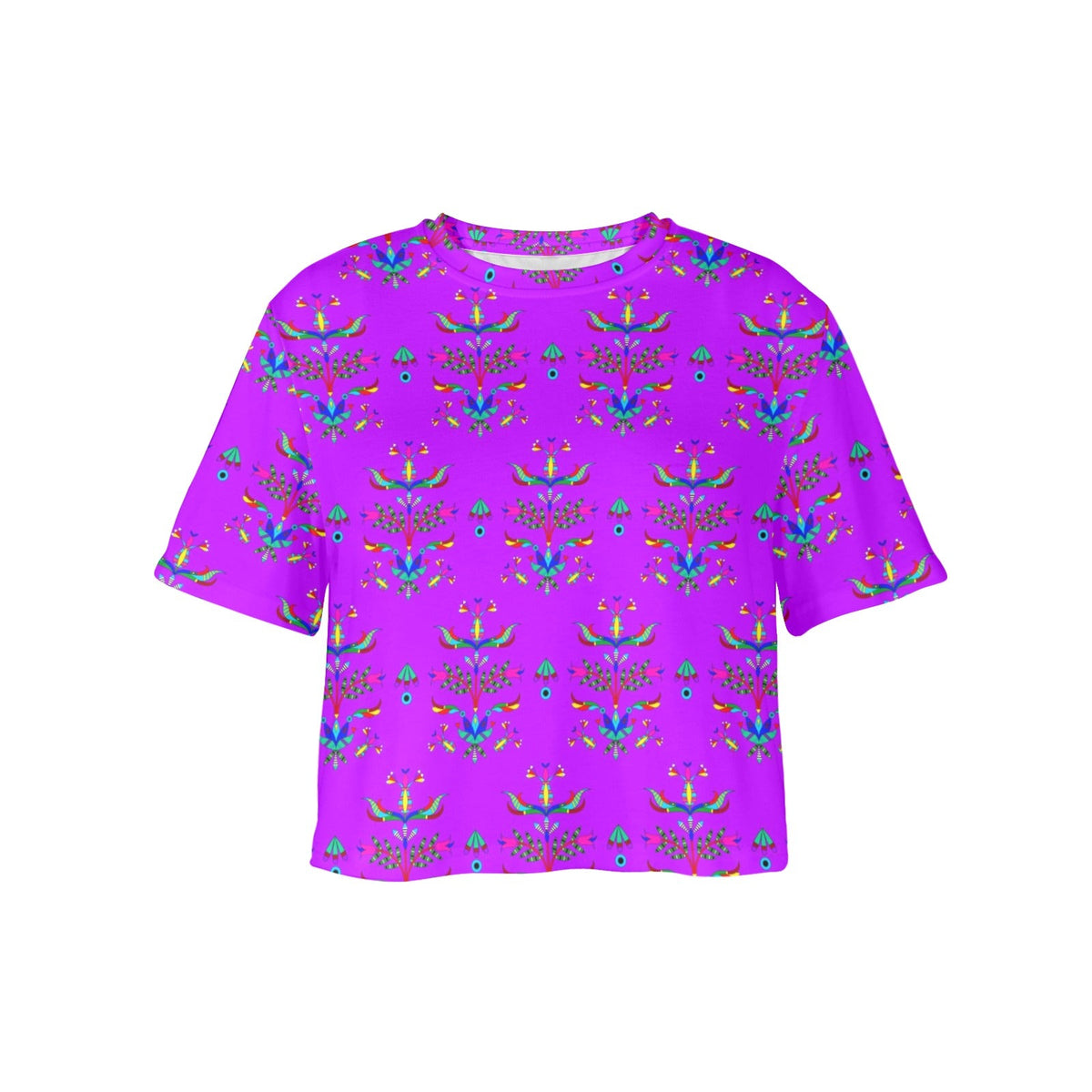 Dakota Damask Purple Crop Top