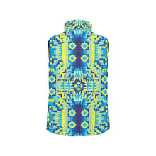 Load image into Gallery viewer, Kaleidoscope Jaune Bleu Women&#39;s Padded Vest Jacket
