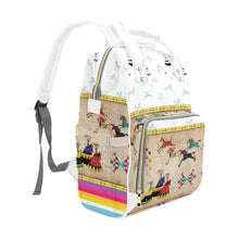 Load image into Gallery viewer, Horses Running White Clay Multi-Function Diaper Backpack/Diaper Bag
