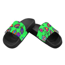 Load image into Gallery viewer, Indigenous Paisley Green Men&#39;s Slide Sandals
