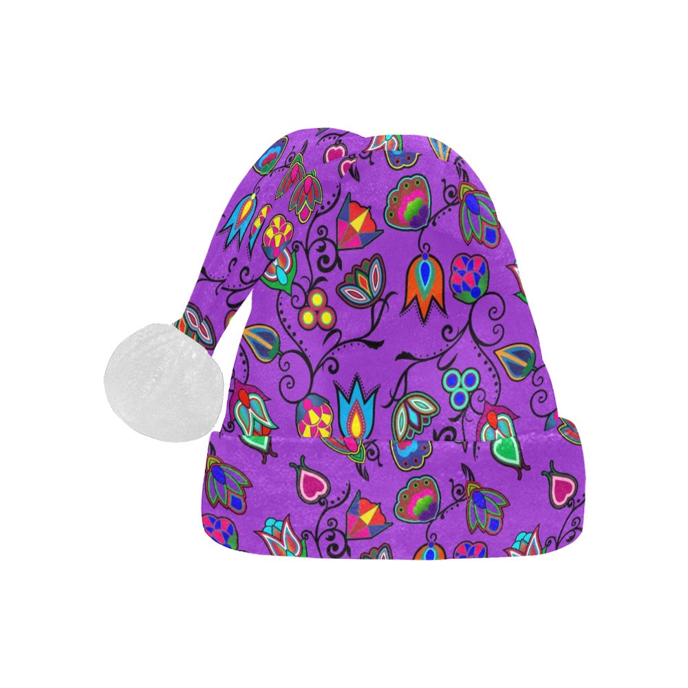 Indigenous Paisley Dark Orchid Santa Hat