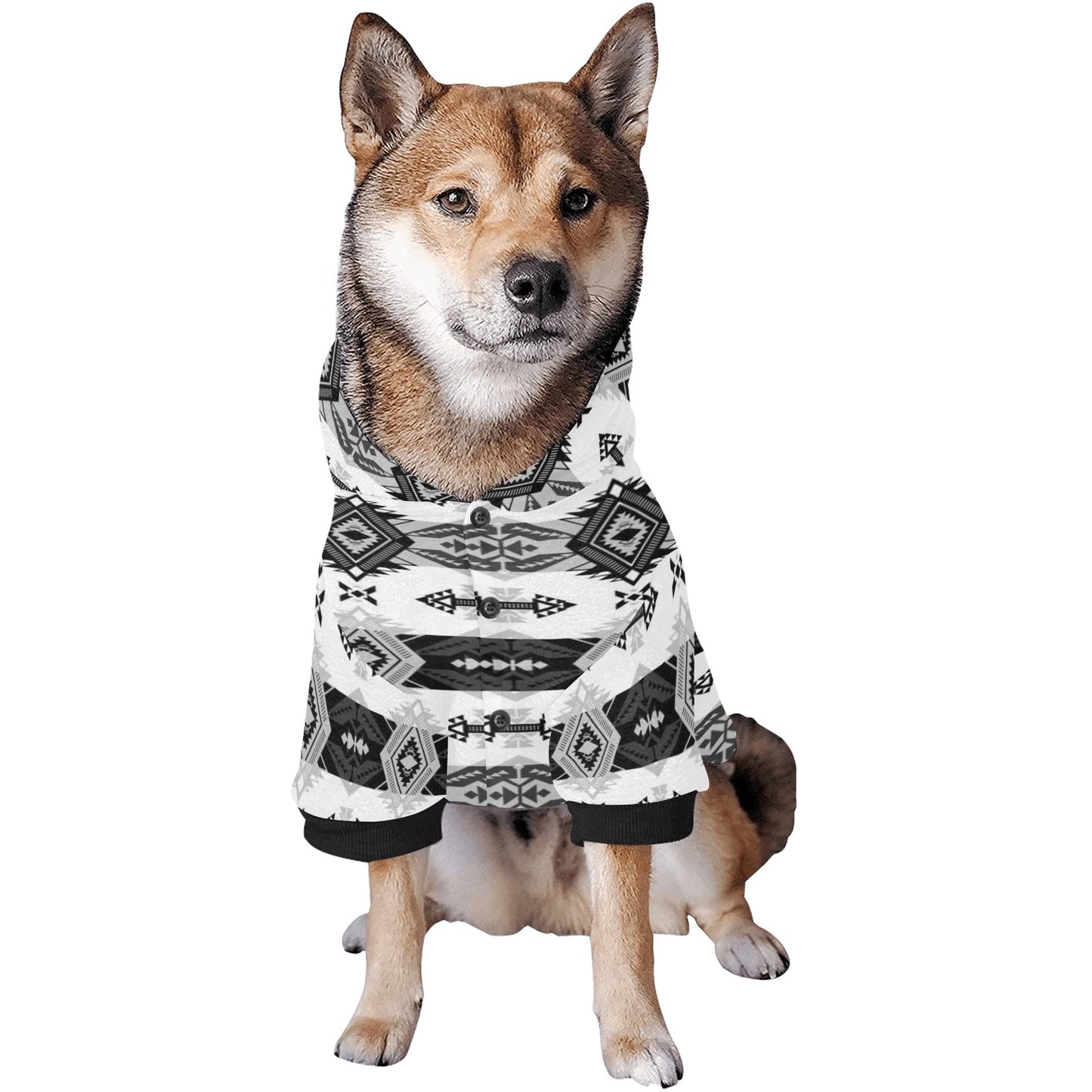 Sovereign Nation Black and White Pet Dog Hoodie