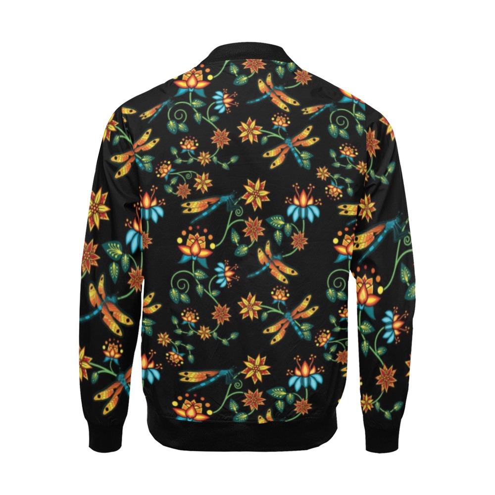 Dragon Lily Noir All Over Print Bomber Jacket for Men (Model H19) Jacket e-joyer 