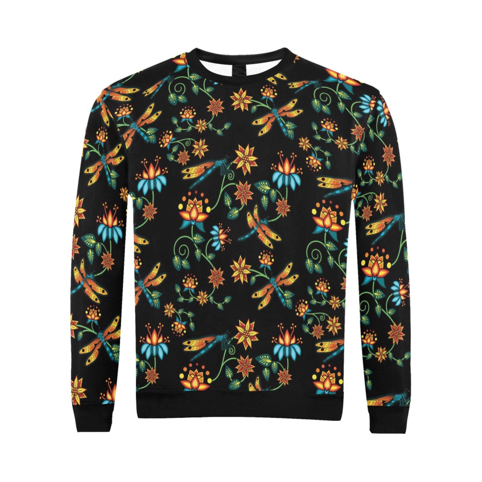 Dragon Lily Noir All Over Print Crewneck Sweatshirt for Men (Model H18) shirt e-joyer 