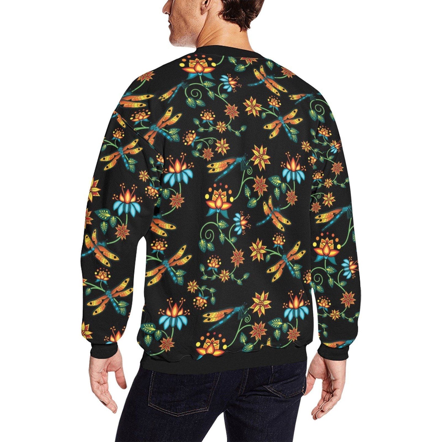 Dragon Lily Noir All Over Print Crewneck Sweatshirt for Men (Model H18) shirt e-joyer 