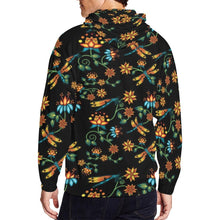 Load image into Gallery viewer, Dragon Lily Noir All Over Print Full Zip Hoodie for Men (Model H14) All Over Print Full Zip Hoodie for Men (H14) e-joyer 
