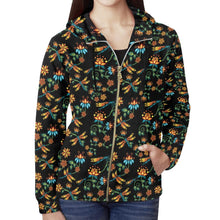 Load image into Gallery viewer, Dragon Lily Noir All Over Print Full Zip Hoodie for Women (Model H14) All Over Print Full Zip Hoodie for Women (H14) e-joyer 
