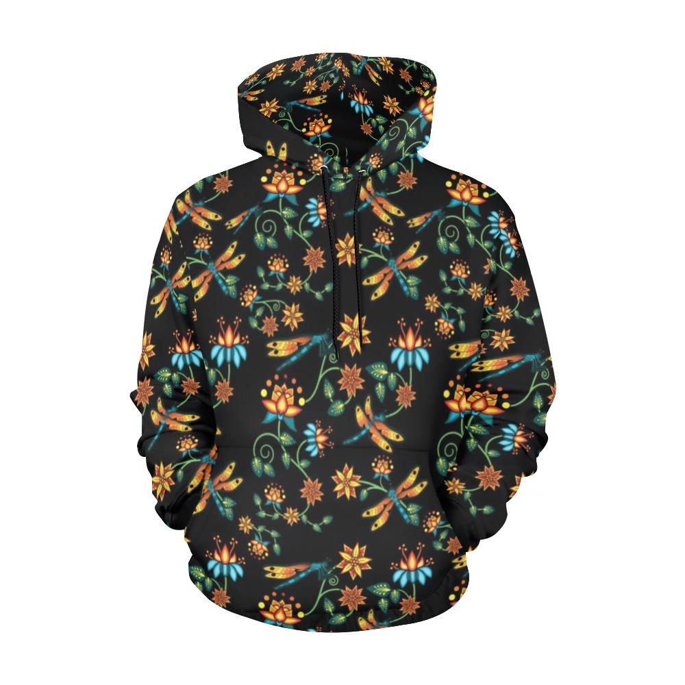Dragon Lily Noir All Over Print Hoodie for Men (USA Size) (Model H13) All Over Print Hoodie for Men (H13) e-joyer 