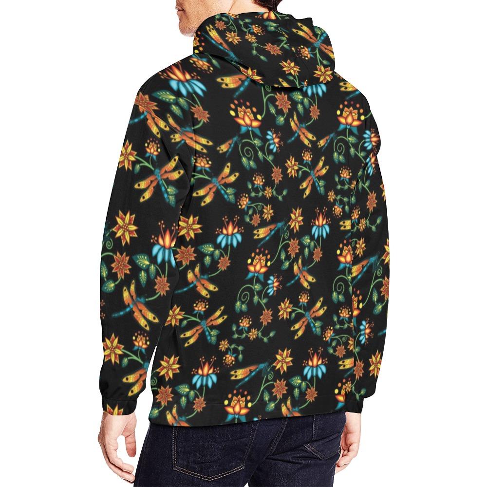 Dragon Lily Noir All Over Print Hoodie for Men (USA Size) (Model H13) All Over Print Hoodie for Men (H13) e-joyer 