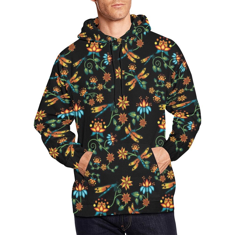 Dragon Lily Noir All Over Print Hoodie for Men (USA Size) (Model H13) All Over Print Hoodie for Men (H13) e-joyer 