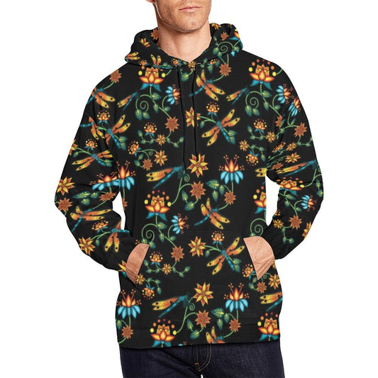 Dragon Lily Noir All Over Print Hoodie for Men (USA Size) (Model H13) All Over Print Hoodie for Men (H13) e-joyer 