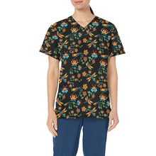 Load image into Gallery viewer, Dragon Lily Noir All Over Print Scrub Top Scrub Top e-joyer 
