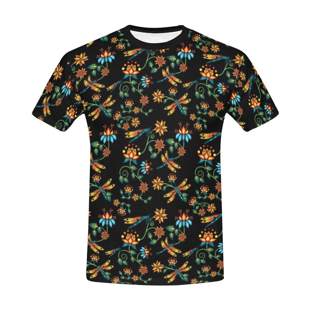 Dragon Lily Noir All Over Print T-Shirt for Men (USA Size) (Model T40) All Over Print T-Shirt for Men (T40) e-joyer 