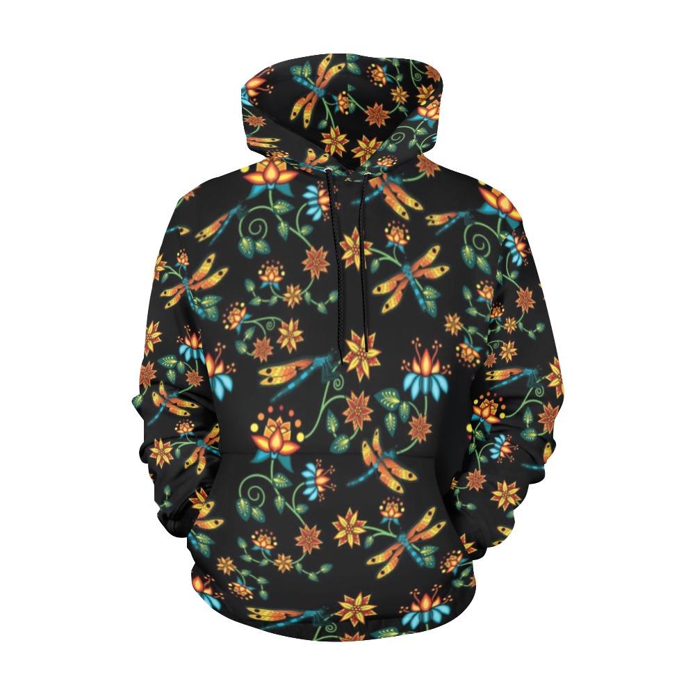 Dragon Lily Noir Hoodie for Women by 49 Dzine