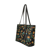 Load image into Gallery viewer, Dragon Lily Noir Leather Tote Bag/Large (Model 1640) Leather Tote Bag (1640) e-joyer 
