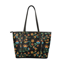 Load image into Gallery viewer, Dragon Lily Noir Leather Tote Bag/Large (Model 1640) Leather Tote Bag (1640) e-joyer 
