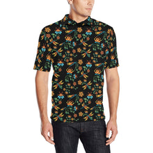 Load image into Gallery viewer, Dragon Lily Noir Men&#39;s All Over Print Polo Shirt (Model T55) Men&#39;s Polo Shirt (Model T55) e-joyer 
