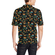 Load image into Gallery viewer, Dragon Lily Noir Men&#39;s All Over Print Polo Shirt (Model T55) Men&#39;s Polo Shirt (Model T55) e-joyer 
