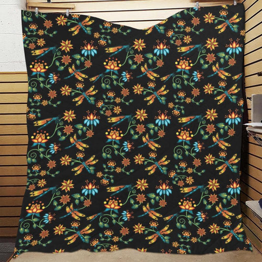 Dragon Lily Noir Quilt 70"x80" Quilt 70"x80" e-joyer 